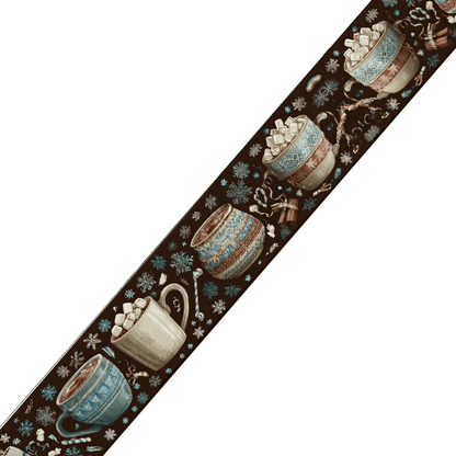 L'atelier du Fourmilier collier bicolore Collier bicolore large pour chien en BioThane® imprimé – Collection hiver et Noël– 38/25 mm