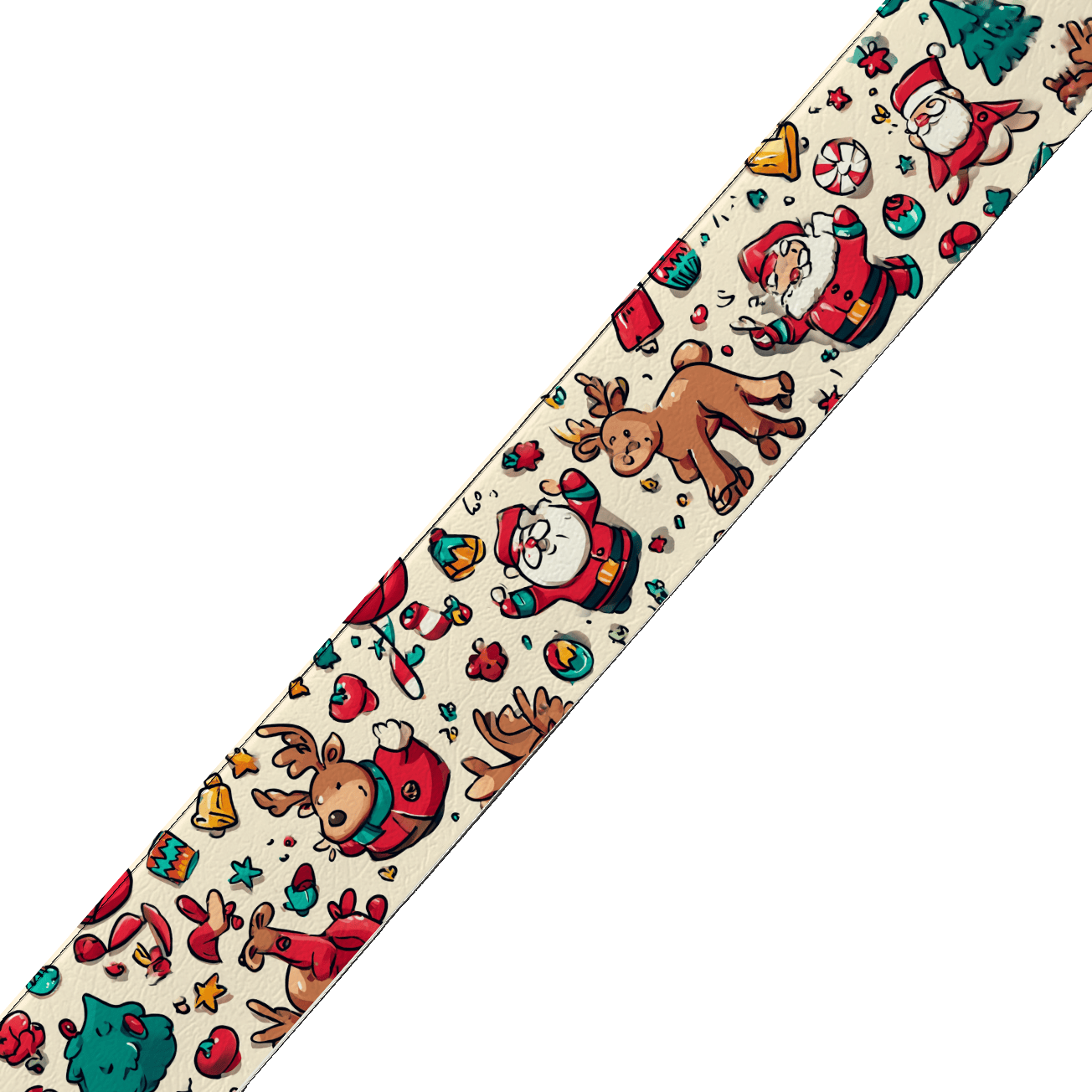 L'atelier du Fourmilier collier bicolore Collier bicolore large pour chien en BioThane® imprimé – Collection hiver et Noël– 38/25 mm