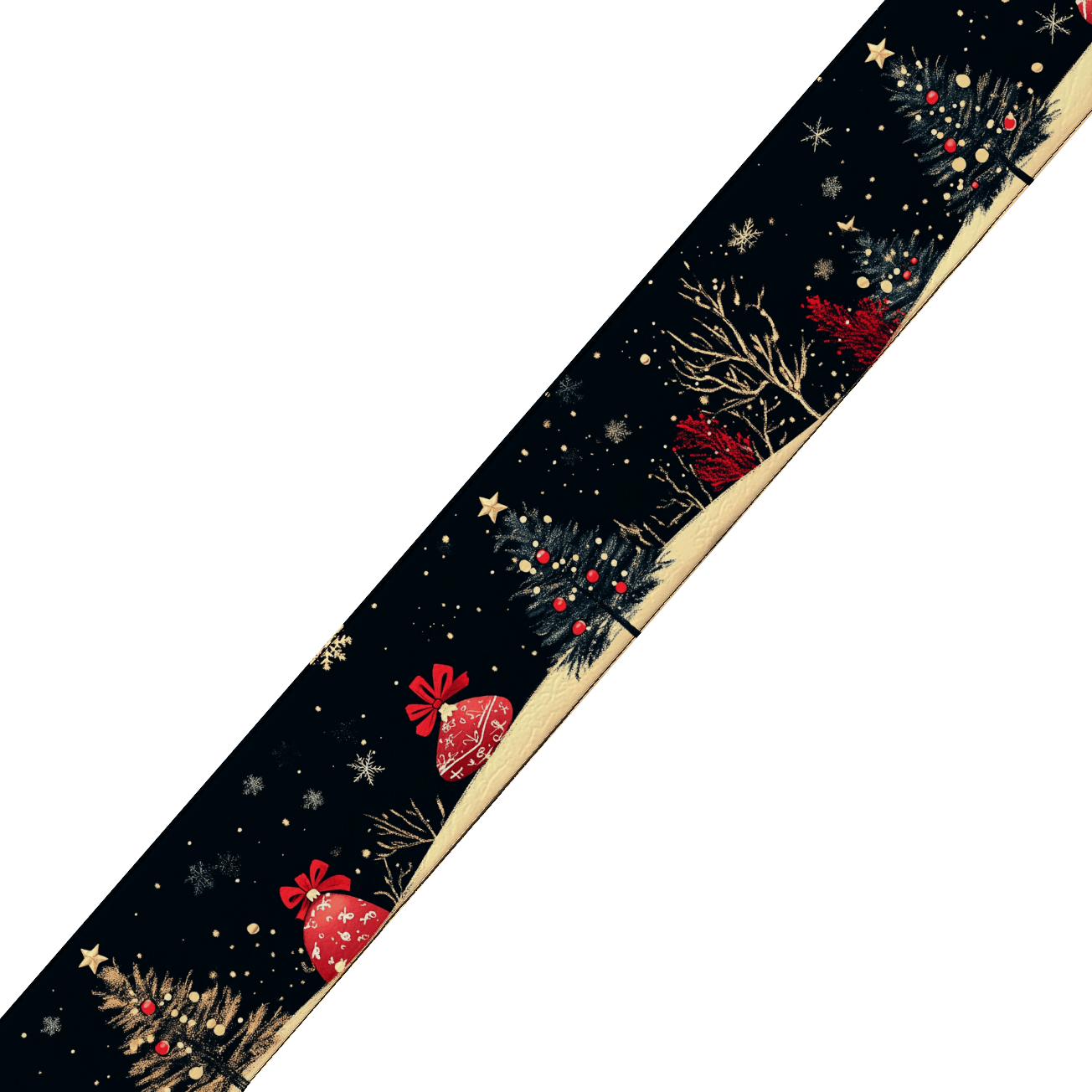 L'atelier du Fourmilier collier bicolore Collier bicolore large pour chien en BioThane® imprimé – Collection hiver et Noël– 38/25 mm