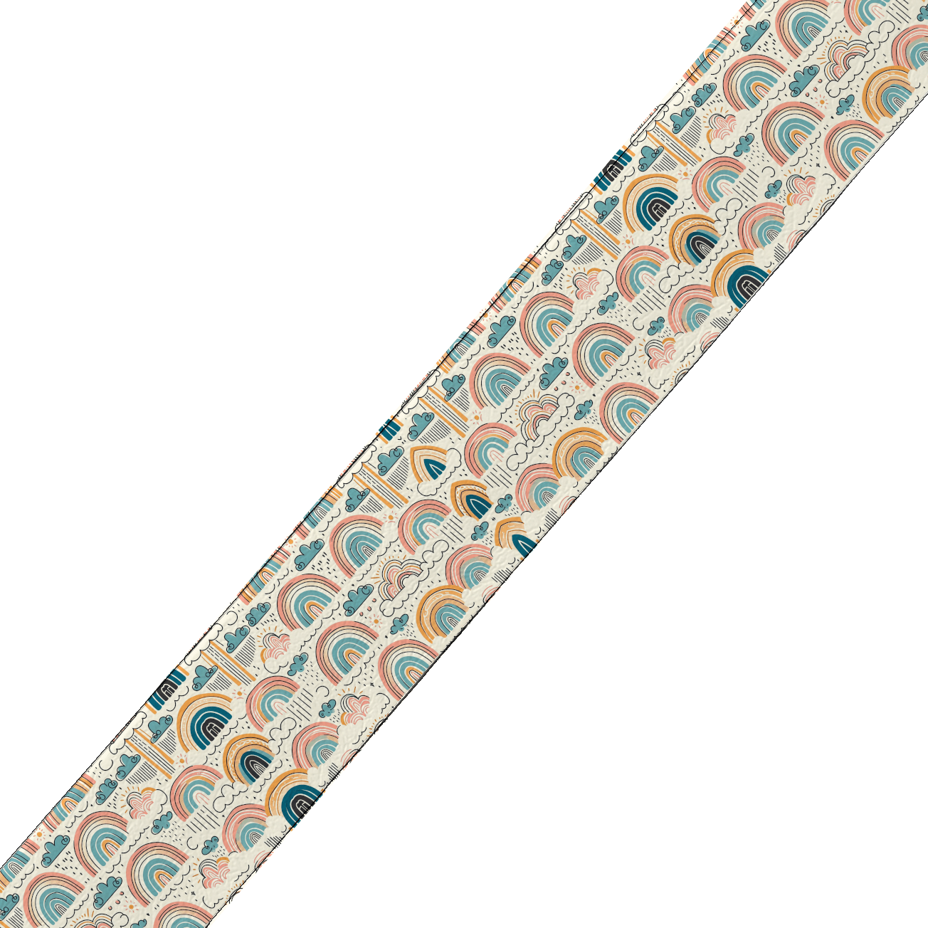 L'atelier du Fourmilier collier bicolore Collier bicolore large pour chien en BioThane® imprimé – Collection nuages– 38/25 mm