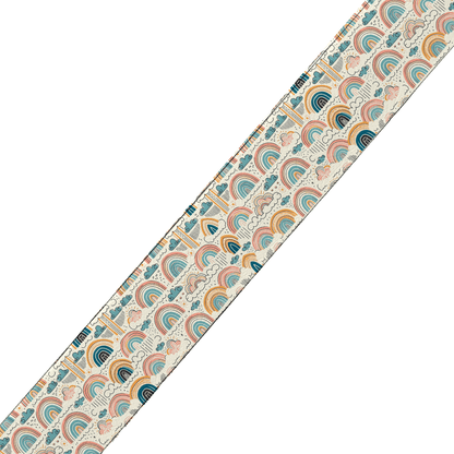 L'atelier du Fourmilier collier bicolore Collier bicolore large pour chien en BioThane® imprimé – Collection nuages– 38/25 mm