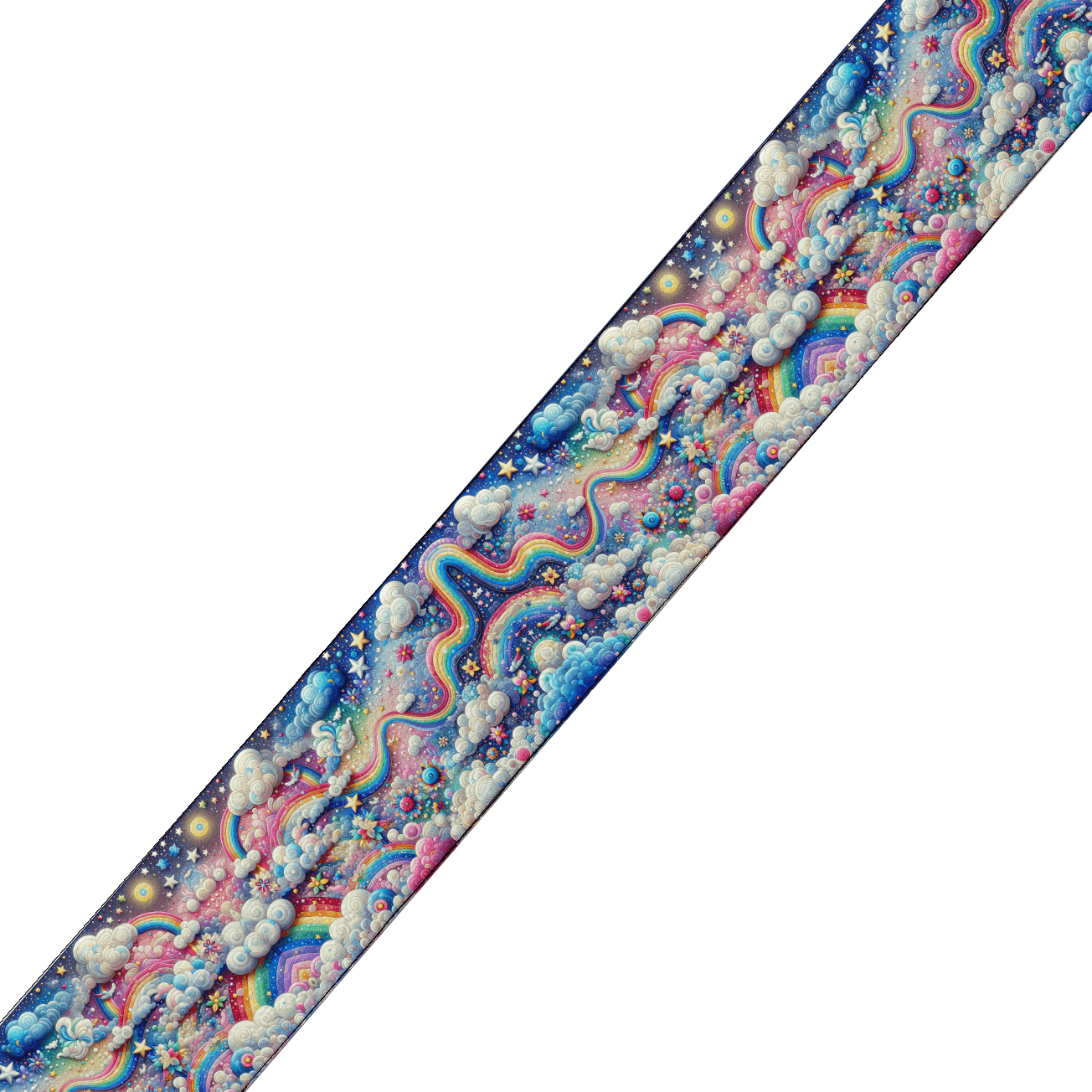 L'atelier du Fourmilier collier bicolore Collier bicolore large pour chien en BioThane® imprimé – Collection nuages– 38/25 mm