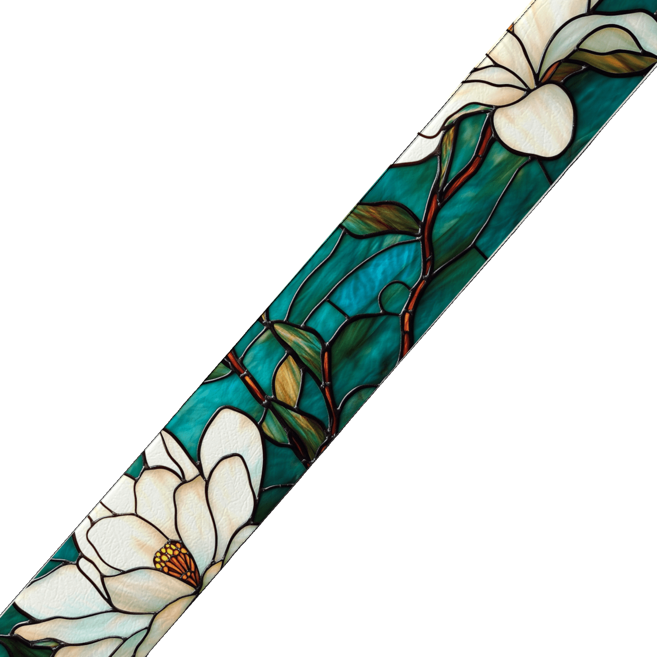 L'atelier du Fourmilier collier bicolore Collier bicolore large pour chien en BioThane® imprimé – Collection plantes et fleurs – 38/25 mm