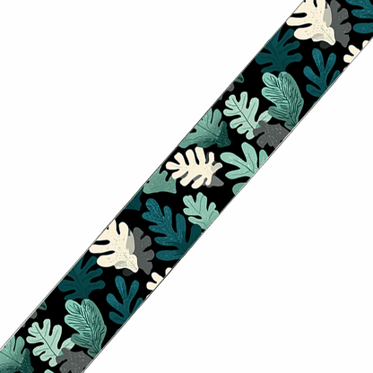 L'atelier du Fourmilier collier bicolore Collier bicolore large pour chien en BioThane® imprimé – Collection plantes et fleurs – 38/25 mm