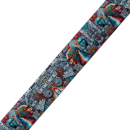 L'atelier du Fourmilier collier bicolore Collier bicolore large pour chien en BioThane® imprimé – Collection pop art– 38/25 mm