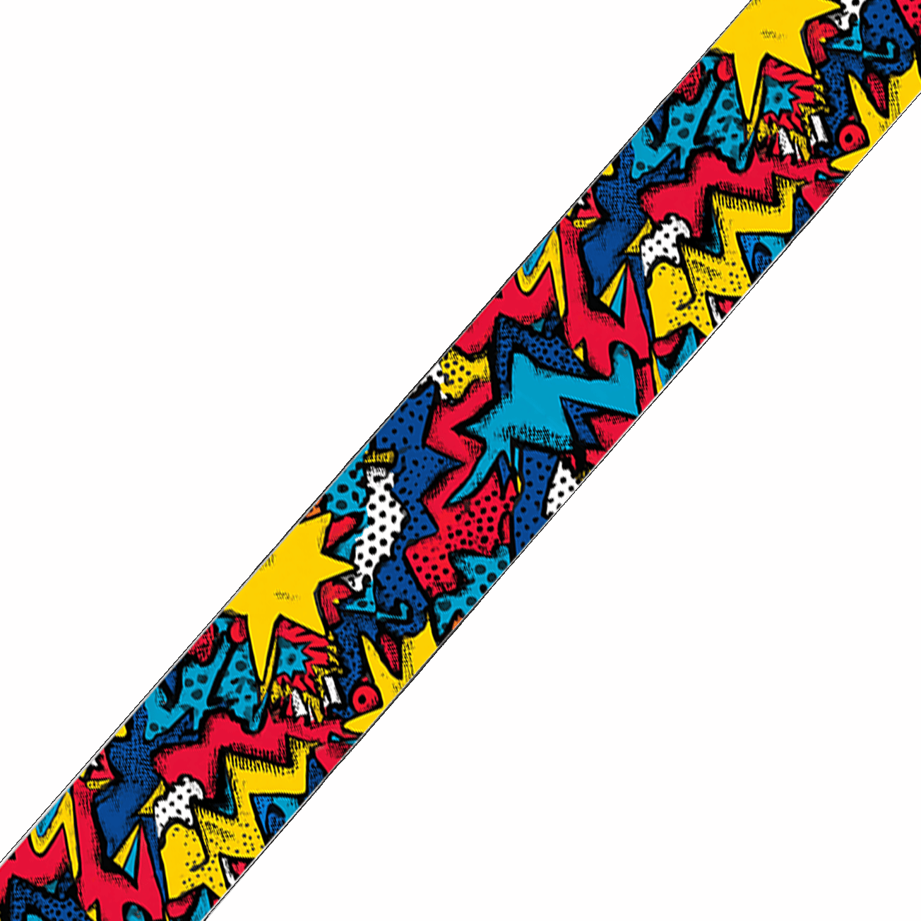 L'atelier du Fourmilier collier bicolore Collier bicolore large pour chien en BioThane® imprimé – Collection pop art– 38/25 mm