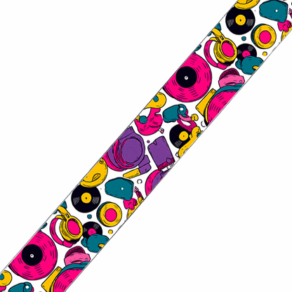 L'atelier du Fourmilier collier bicolore Collier bicolore large pour chien en BioThane® imprimé – Collection pop art– 38/25 mm