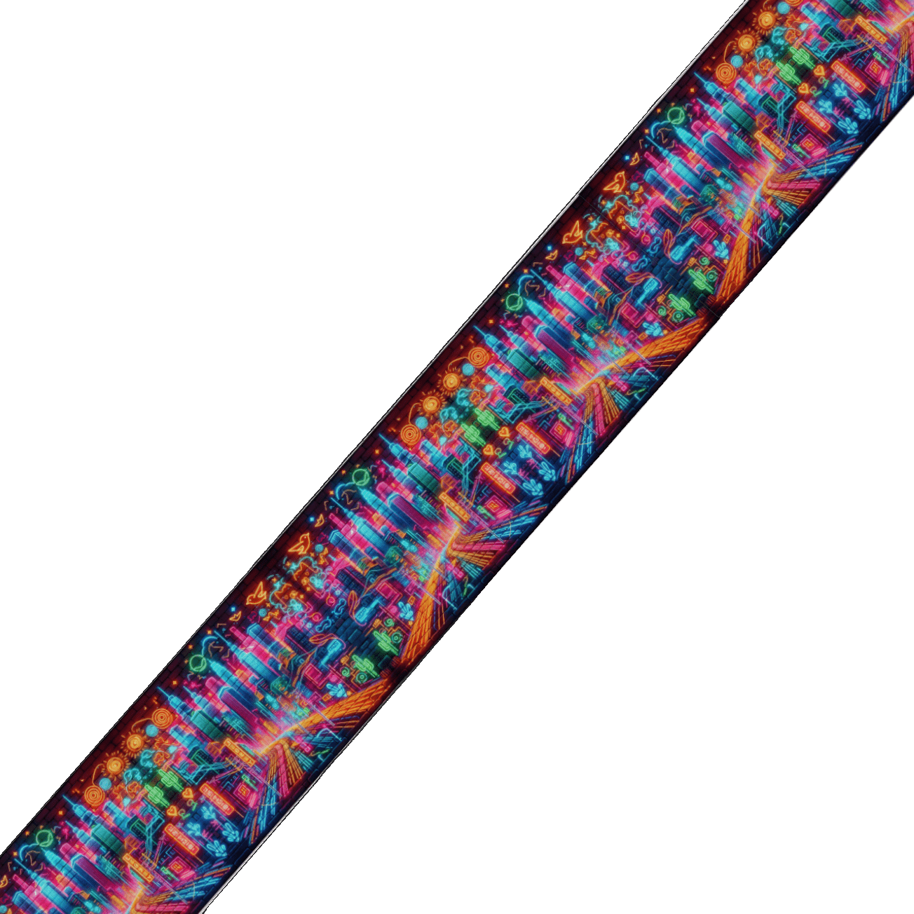 L'atelier du Fourmilier collier bicolore Collier bicolore large pour chien en BioThane® imprimé – Collection Tribal – 38/25 mm