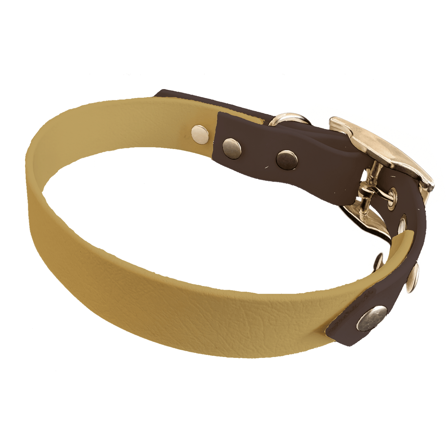 L'atelier du Fourmilier collier bicolore Doré Collier Bicolore en BioThane®  25 mm – coloris personnalisable