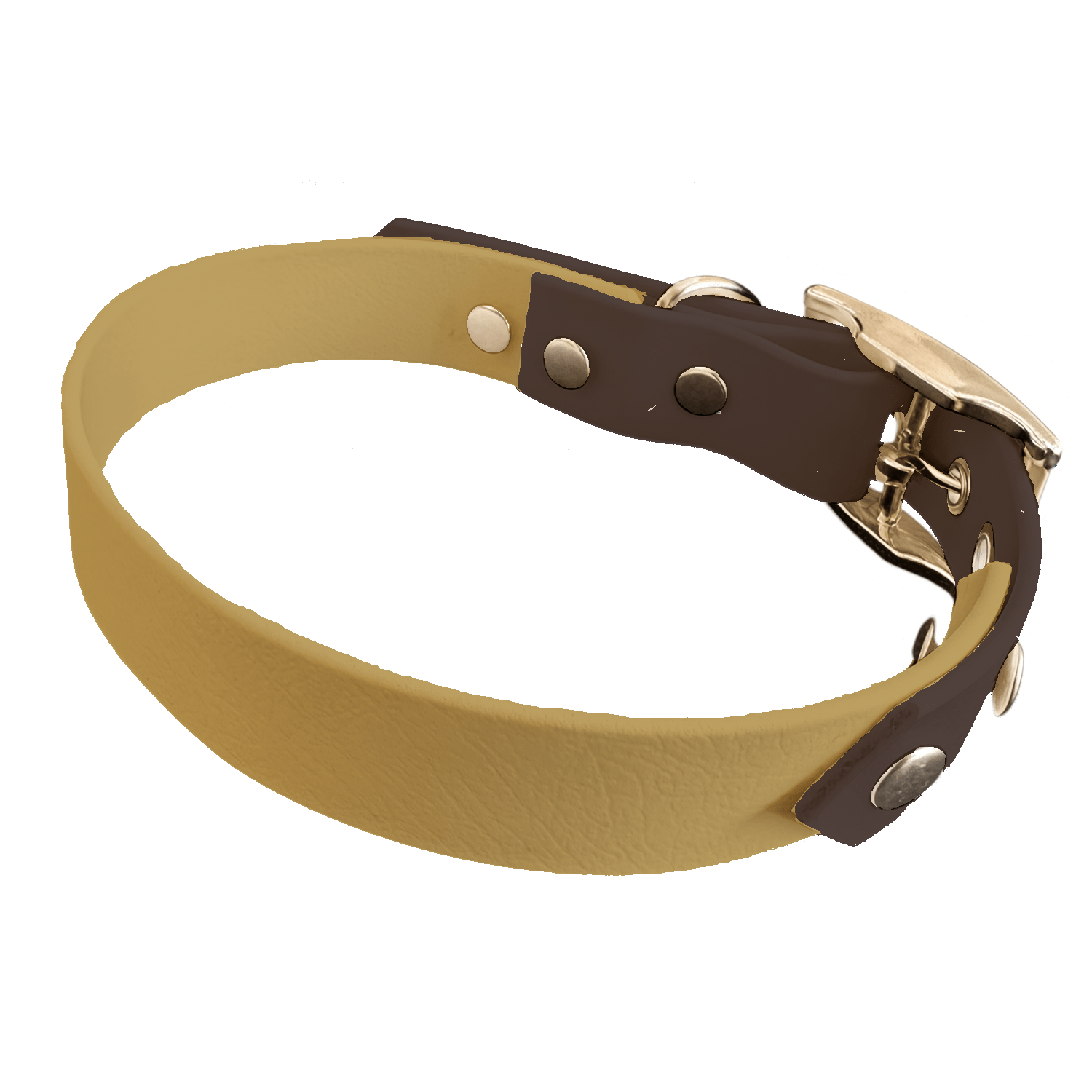 L'atelier du Fourmilier collier bicolore Doré Collier Bicolore en BioThane®  25 mm – coloris personnalisable