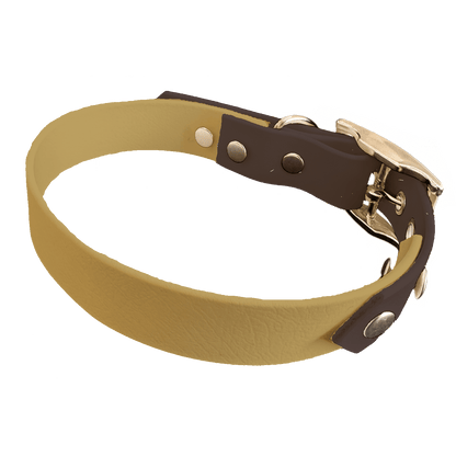 L'atelier du Fourmilier collier bicolore Doré Collier Bicolore en BioThane®  25 mm – coloris personnalisable