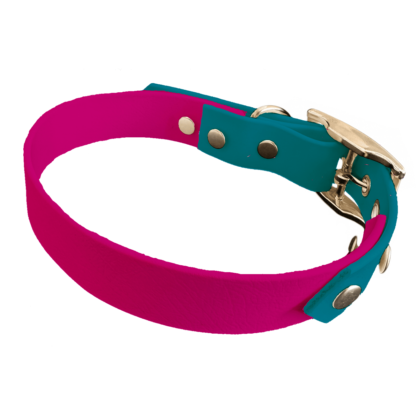 L'atelier du Fourmilier collier bicolore Framboise Collier Bicolore en BioThane®  25 mm – coloris personnalisable