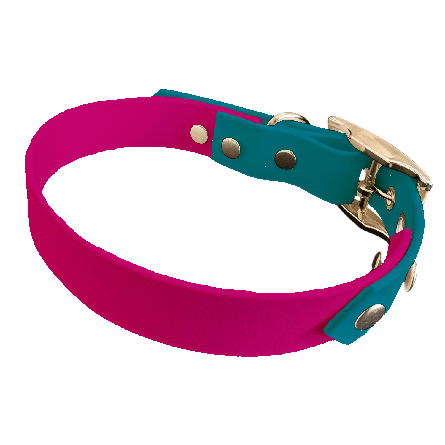 L'atelier du Fourmilier collier bicolore Framboise Collier Bicolore en BioThane®  25 mm – coloris personnalisable