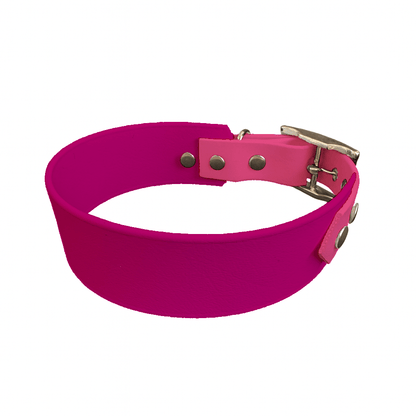 L'atelier du Fourmilier collier bicolore Framboise Collier Large Bicolore en BioThane® – 38 mm / 25 mm – coloris personnalisable