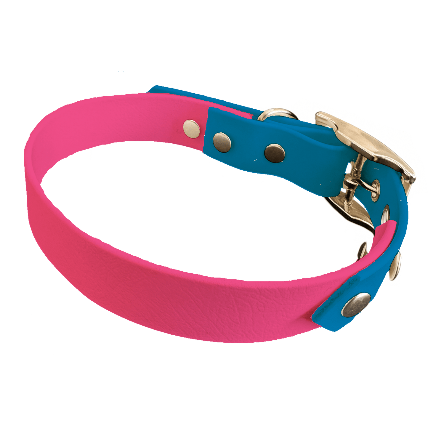 L'atelier du Fourmilier collier bicolore Fuchsia Collier Bicolore en BioThane®  25 mm – coloris personnalisable