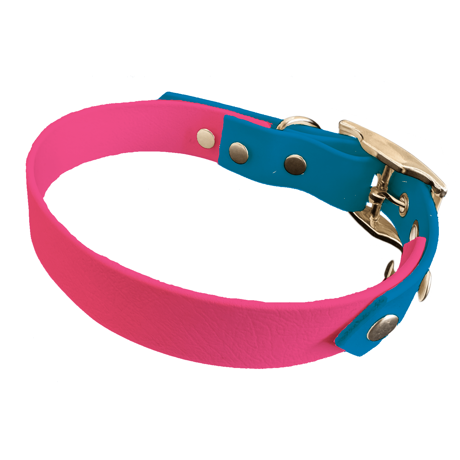 L'atelier du Fourmilier collier bicolore Fuchsia Collier Bicolore en BioThane®  25 mm – coloris personnalisable