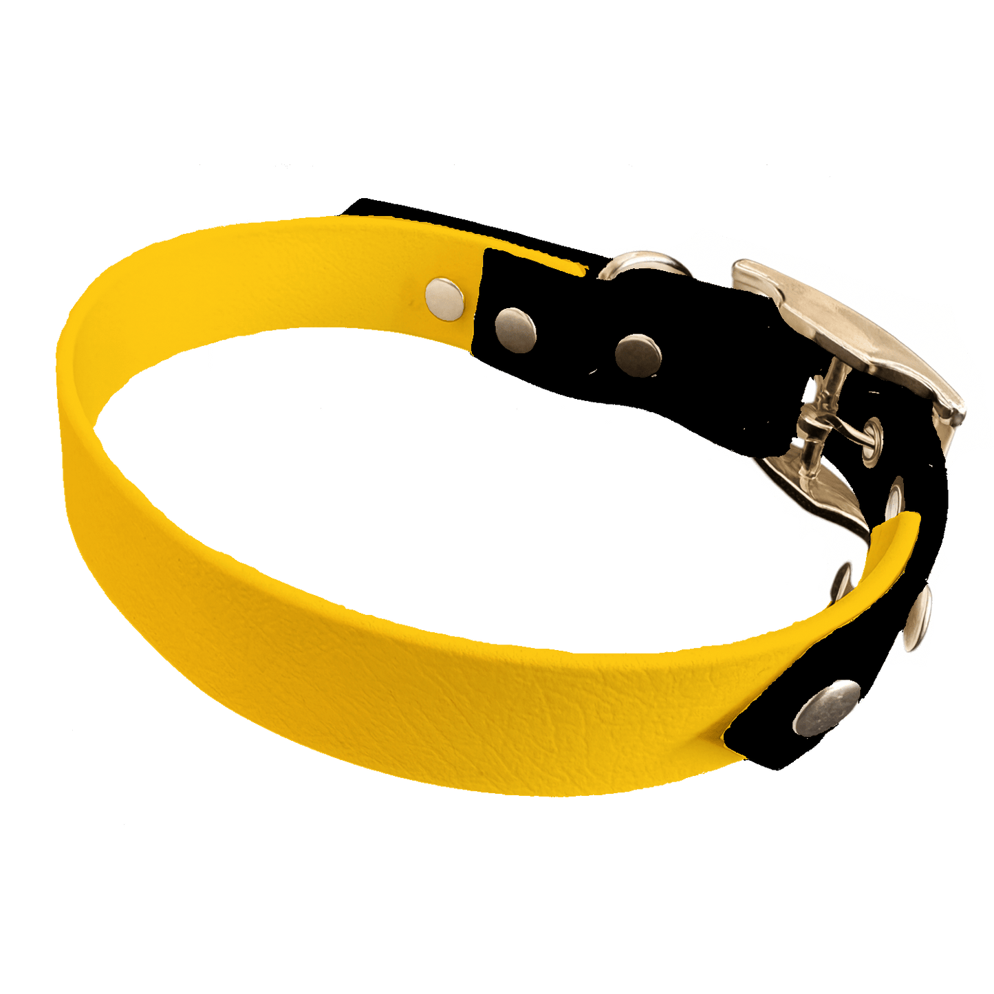 L'atelier du Fourmilier collier bicolore Jaune Collier Bicolore en BioThane®  25 mm – coloris personnalisable