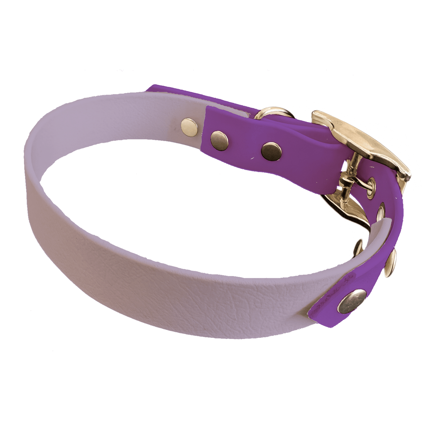 L'atelier du Fourmilier collier bicolore lilas Collier Bicolore en BioThane®  25 mm – coloris personnalisable