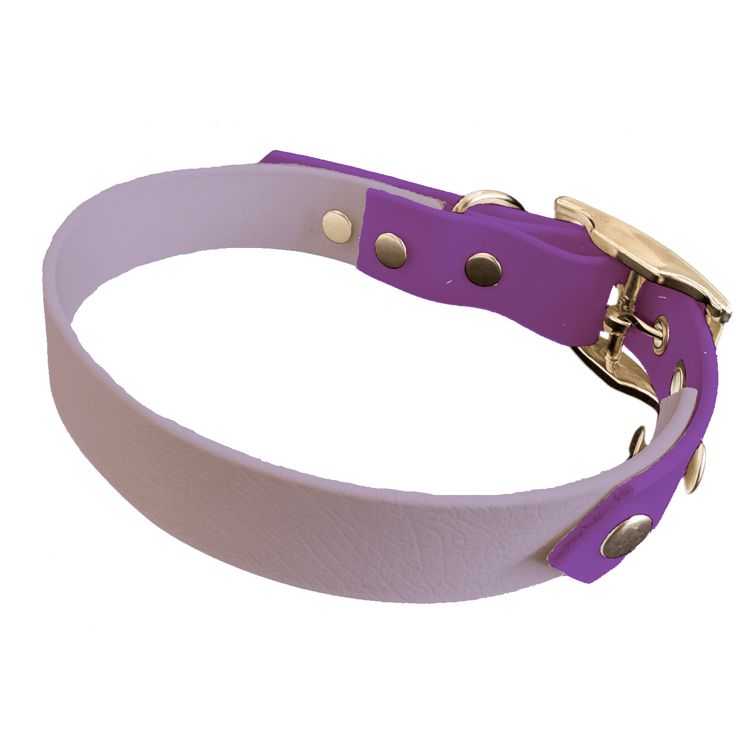 L'atelier du Fourmilier collier bicolore lilas Collier Bicolore en BioThane®  25 mm – coloris personnalisable