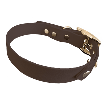 L'atelier du Fourmilier collier bicolore Marron Foncé Collier Bicolore en BioThane®  25 mm – coloris personnalisable