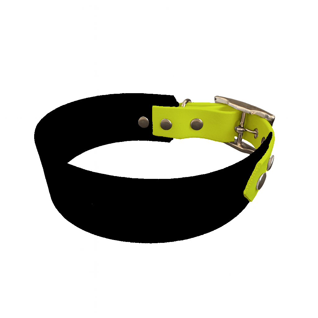 L'atelier du Fourmilier collier bicolore Noir Collier Large Bicolore en BioThane® – 38 mm / 25 mm – coloris personnalisable