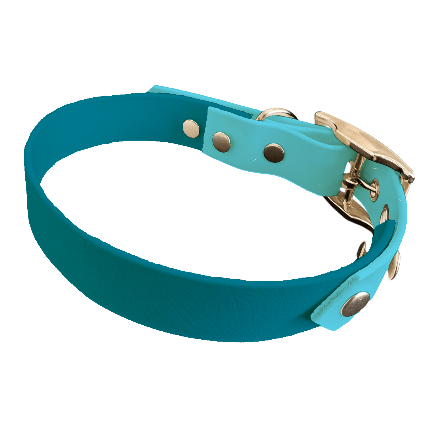 L'atelier du Fourmilier collier bicolore Pétrole Collier Bicolore en BioThane®  25 mm – coloris personnalisable