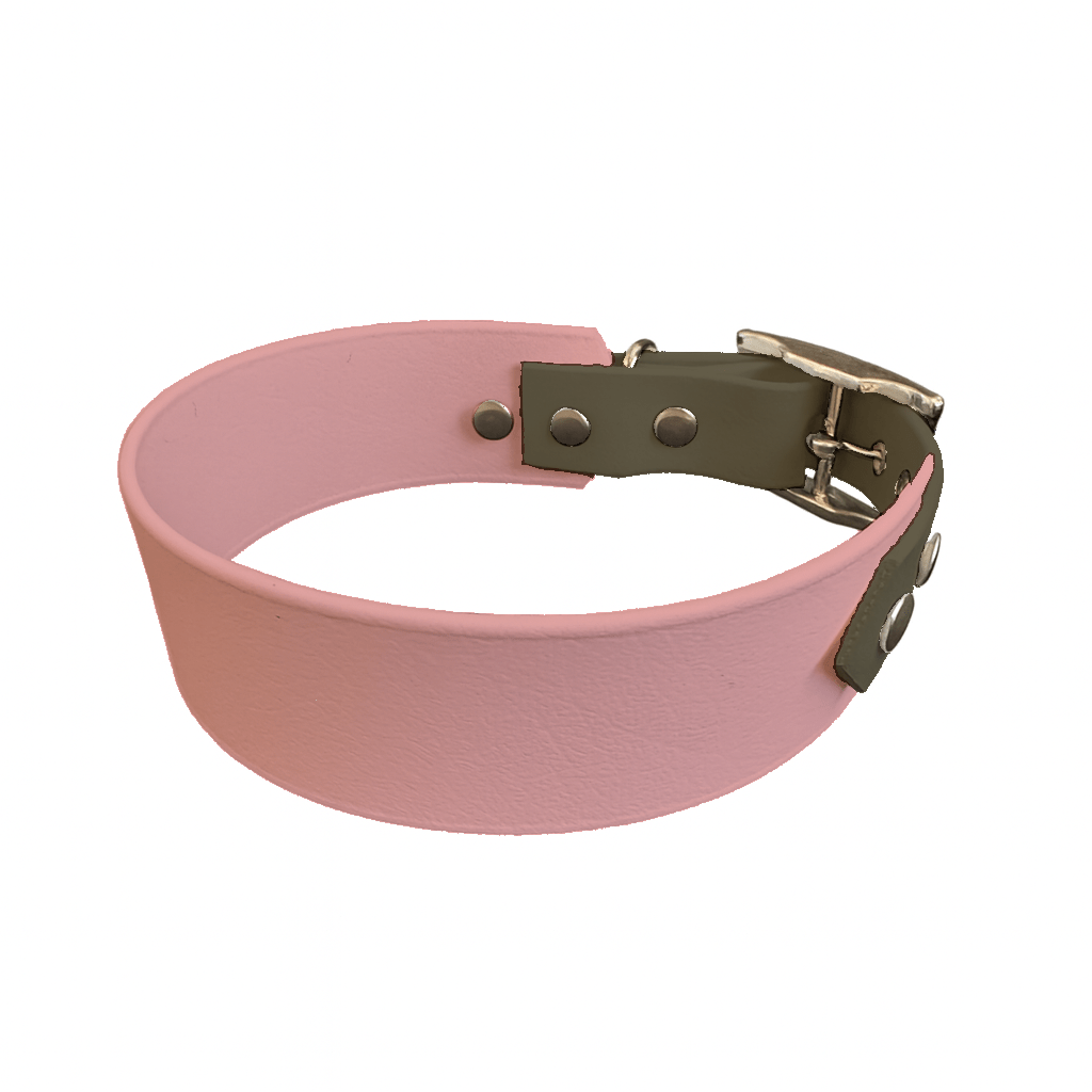 L'atelier du Fourmilier collier bicolore rose gold Collier Large Bicolore en BioThane® – 38 mm / 25 mm – coloris personnalisable