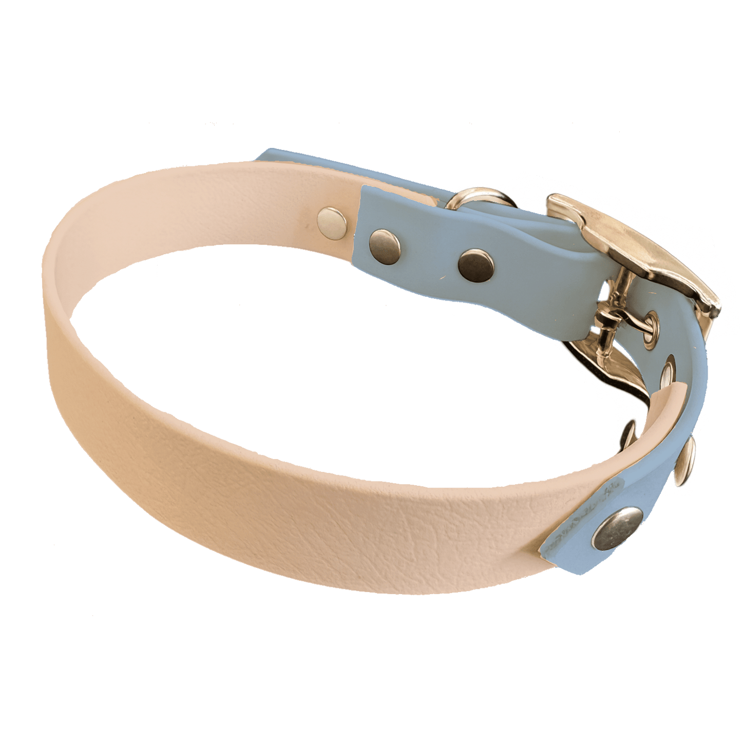 L'atelier du Fourmilier collier bicolore Rose poudré Collier Bicolore en BioThane®  25 mm – coloris personnalisable