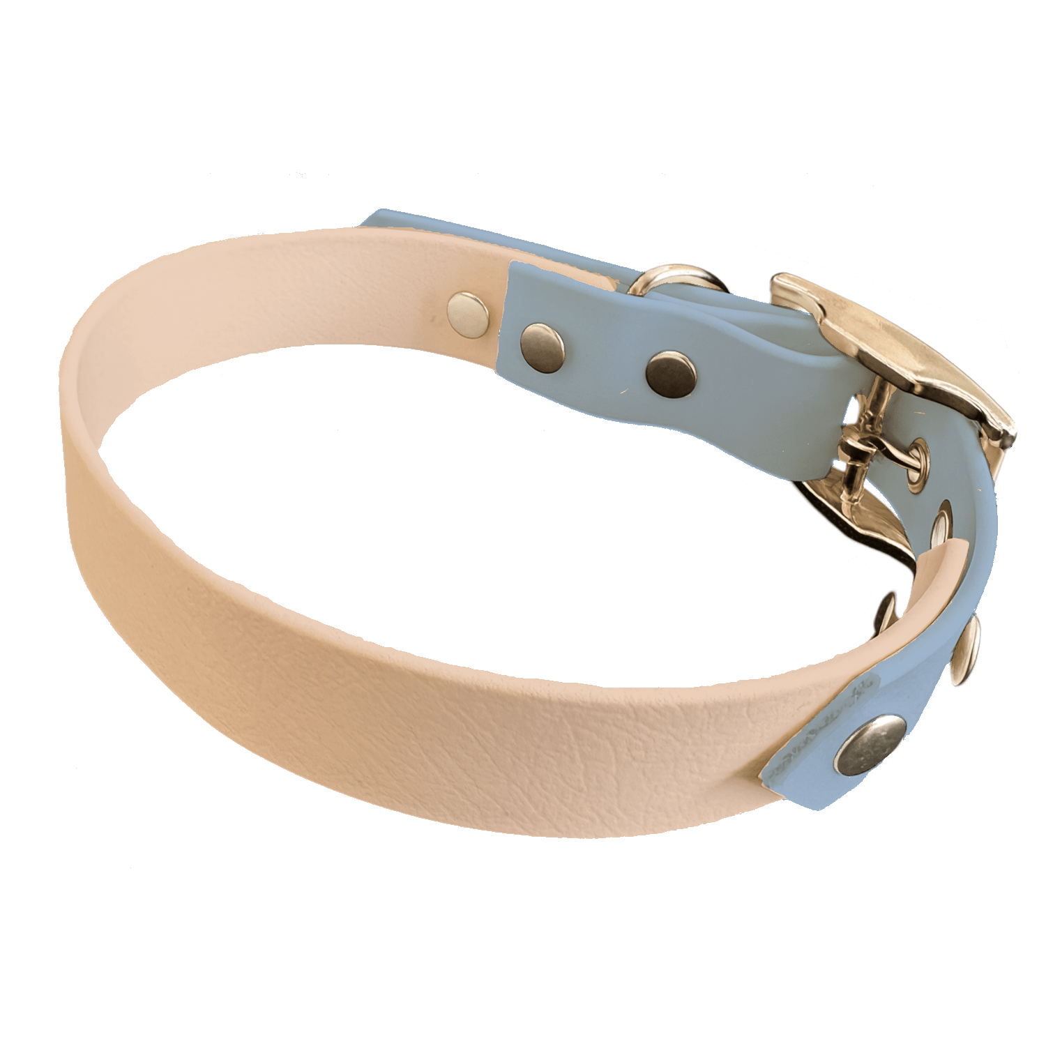 L'atelier du Fourmilier collier bicolore Rose poudré Collier Bicolore en BioThane®  25 mm – coloris personnalisable