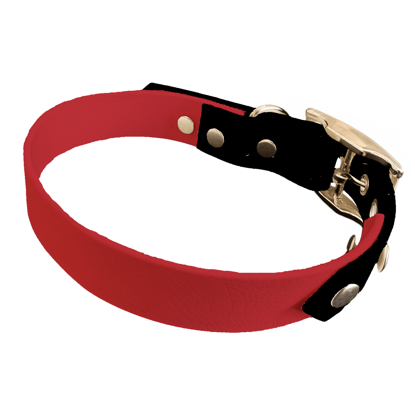 L'atelier du Fourmilier collier bicolore Rouge Collier Bicolore en BioThane®  25 mm – coloris personnalisable