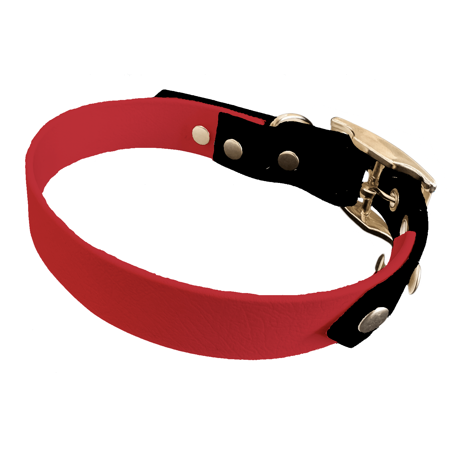 L'atelier du Fourmilier collier bicolore Rouge Collier Bicolore en BioThane®  25 mm – coloris personnalisable