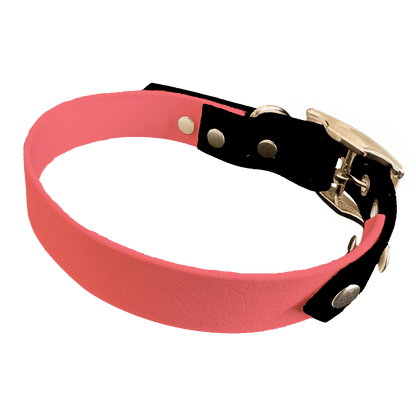 L'atelier du Fourmilier collier bicolore Saumon Collier Bicolore en BioThane®  25 mm – coloris personnalisable