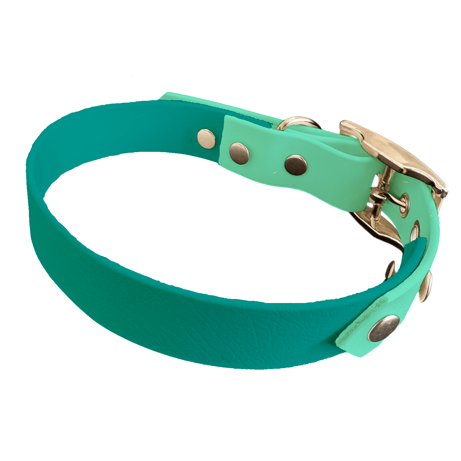 L'atelier du Fourmilier collier bicolore Teal Collier Bicolore en BioThane®  25 mm – coloris personnalisable