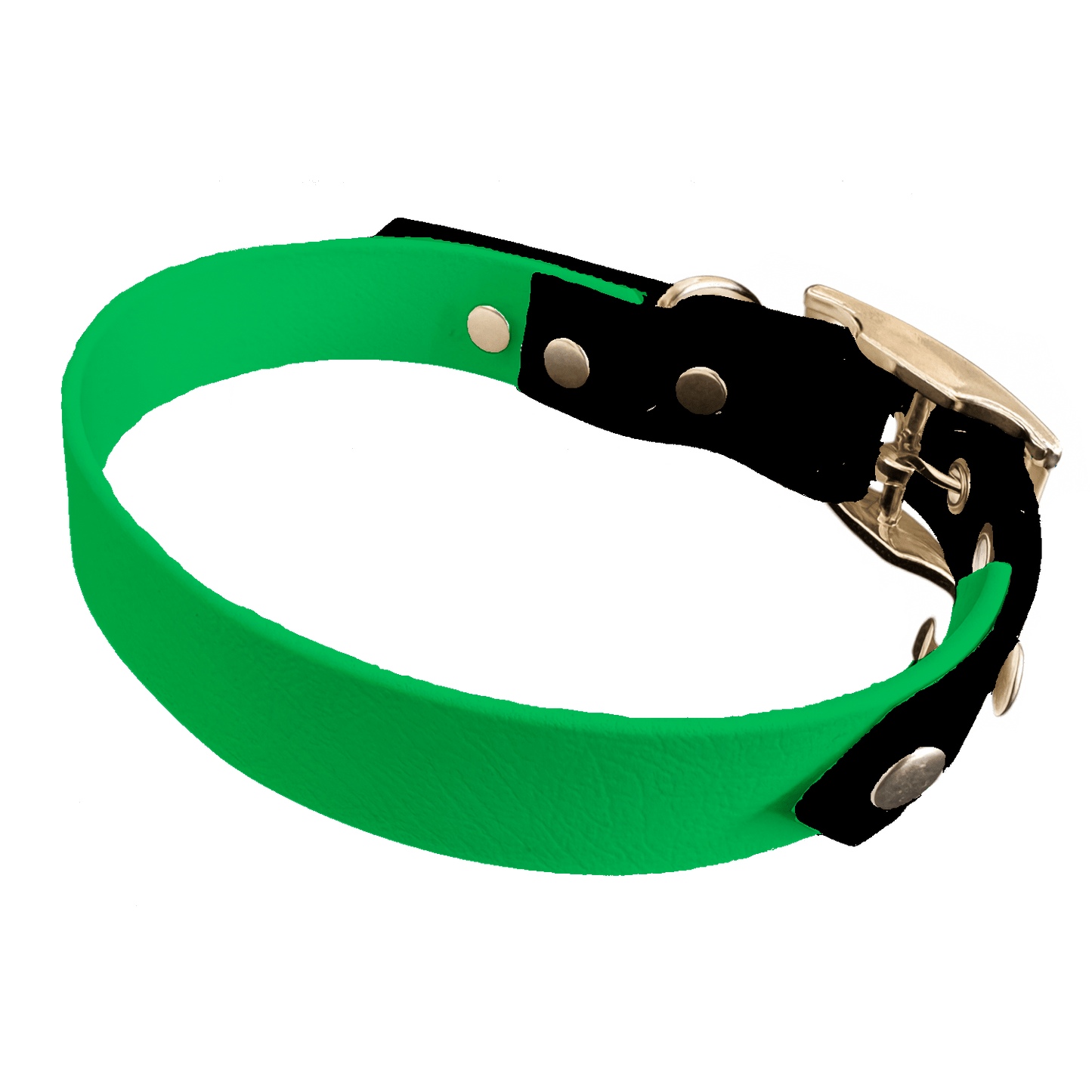 L'atelier du Fourmilier collier bicolore Vert Fluo Collier Bicolore en BioThane®  25 mm – coloris personnalisable