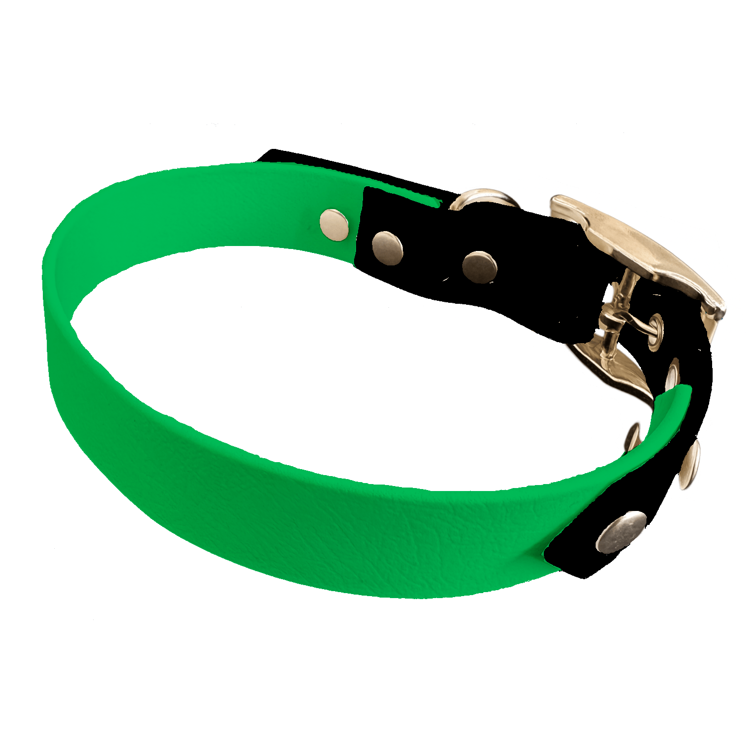 L'atelier du Fourmilier collier bicolore Vert Fluo Collier Bicolore en BioThane®  25 mm – coloris personnalisable