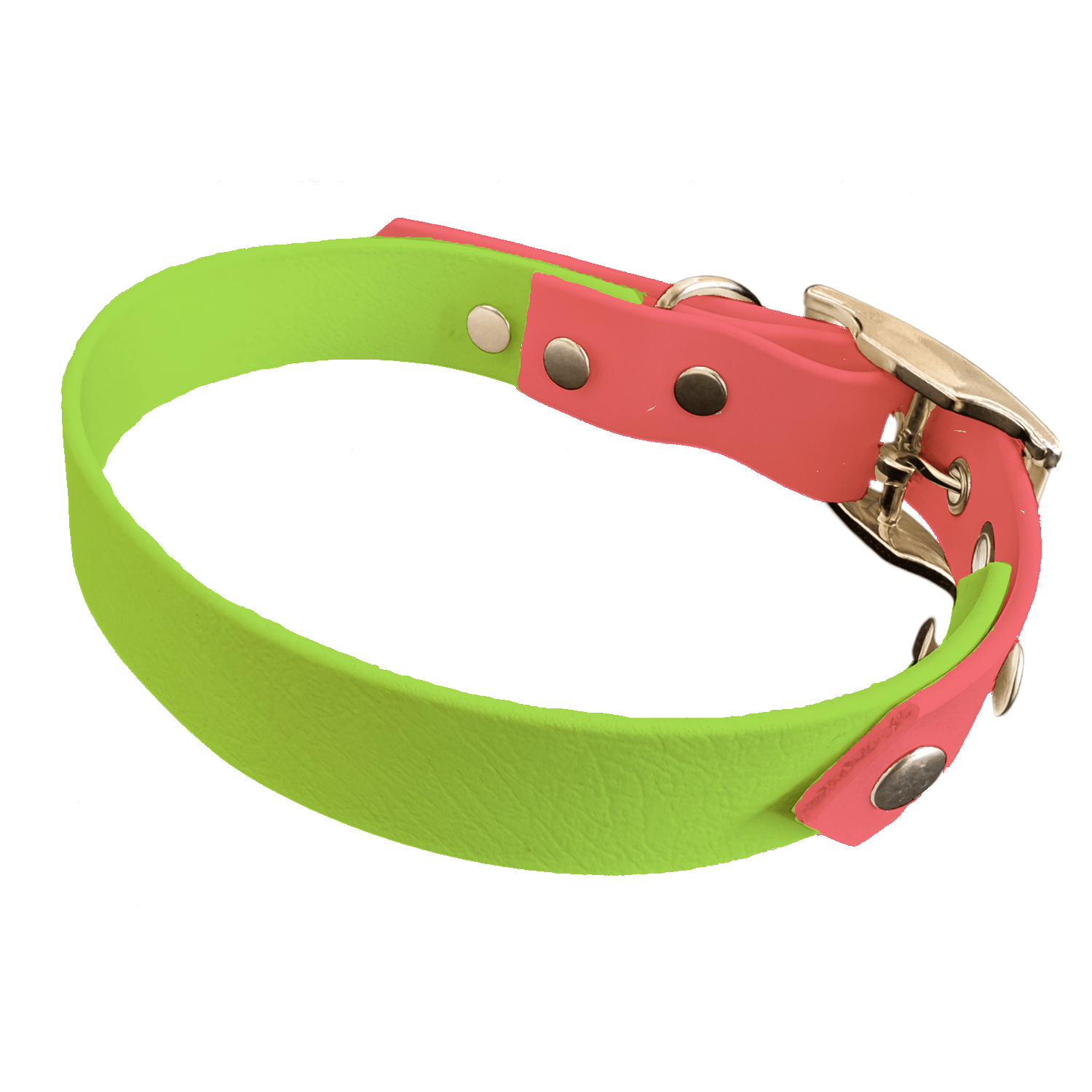 L'atelier du Fourmilier collier bicolore Vert Pomme Collier Bicolore en BioThane®  25 mm – coloris personnalisable