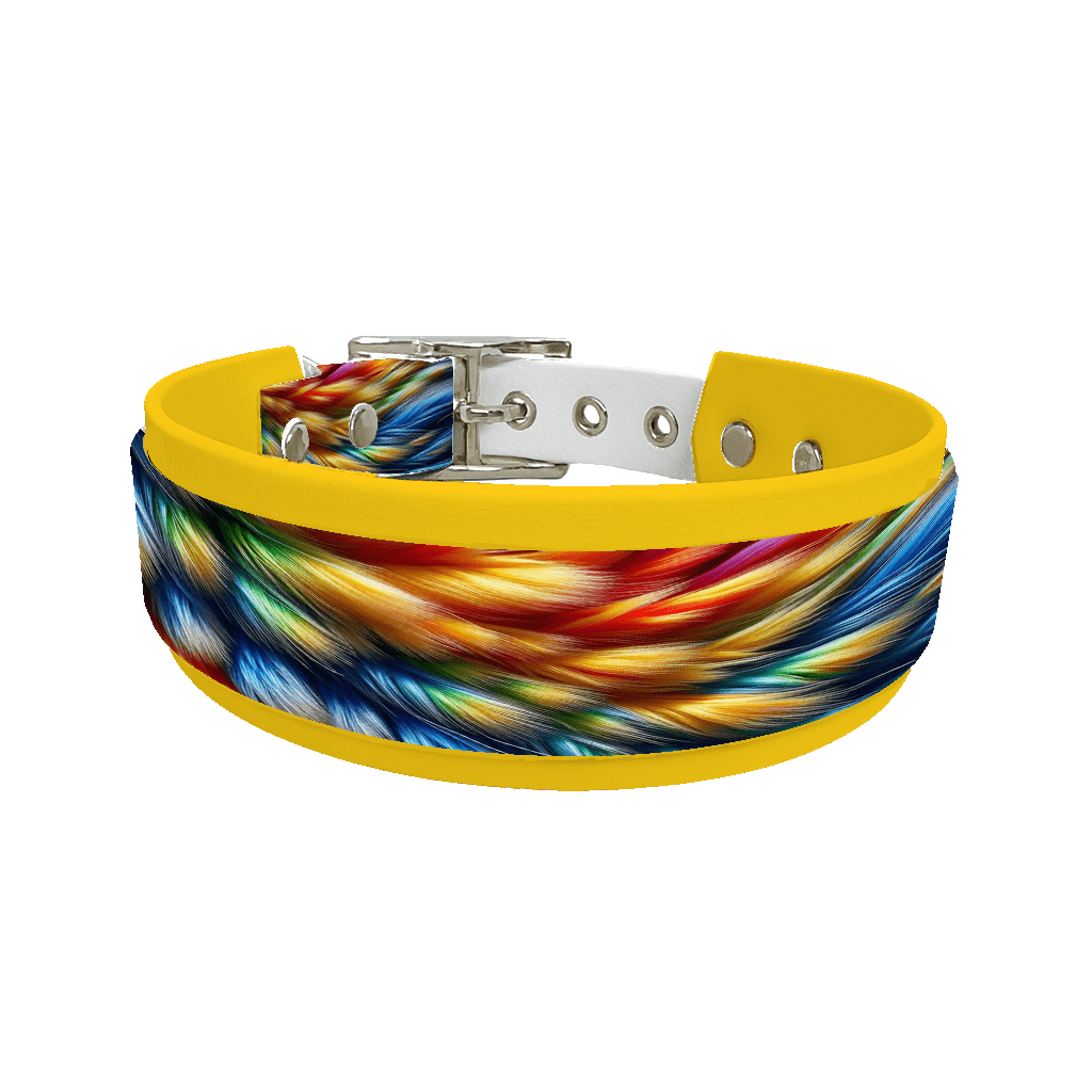 L'atelier du Fourmilier collier double 1 Collier double large pour chien en BioThane® imprimé – Collection fourrures et pelages – 38/25 mm