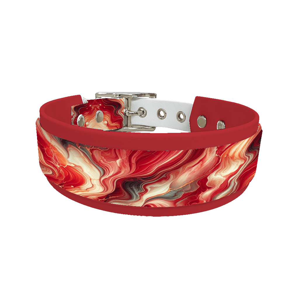 L'atelier du Fourmilier collier double 10 Collier double large pour chien en BioThane® imprimé – Collection abstrait – 38/25 mm