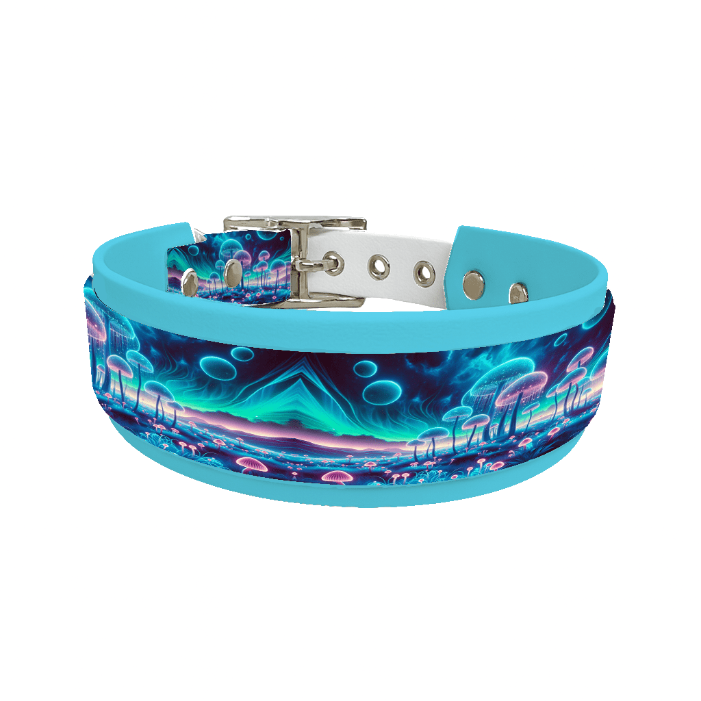 L'atelier du Fourmilier collier double 101 Collier double large pour chien en BioThane® imprimé – Collection paysage– 38/25 mm