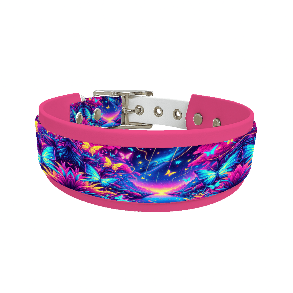 L'atelier du Fourmilier collier double 102 Collier double large pour chien en BioThane® imprimé – Collection insectes– 38/25 mm