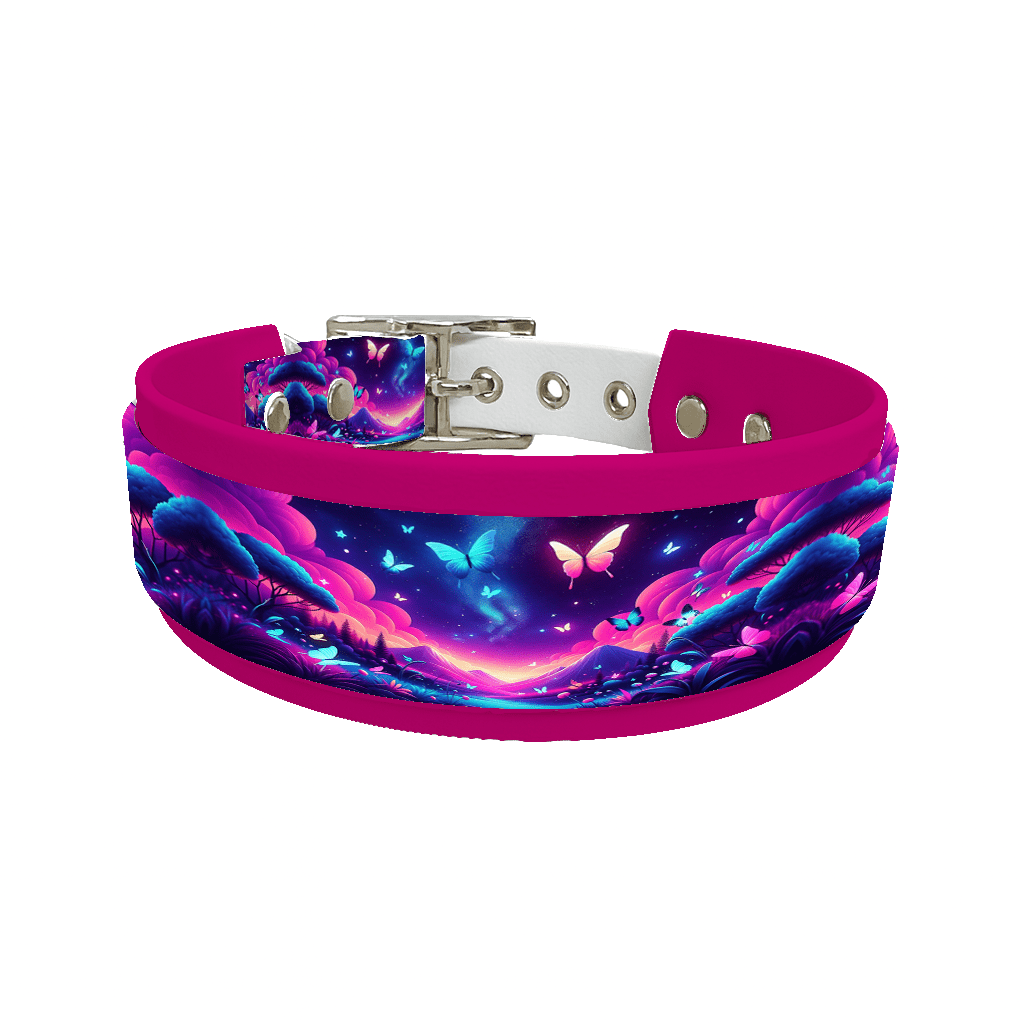 L'atelier du Fourmilier collier double 103 Collier double large pour chien en BioThane® imprimé – Collection insectes– 38/25 mm