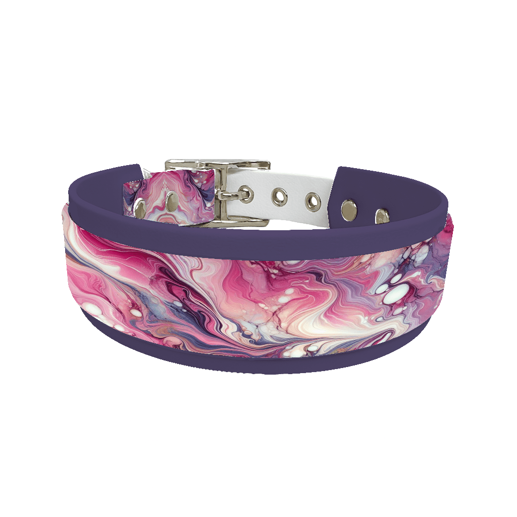 L'atelier du Fourmilier collier double 11 Collier double large pour chien en BioThane® imprimé – Collection abstrait – 38/25 mm