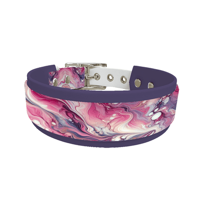 L'atelier du Fourmilier collier double 11 Collier double large pour chien en BioThane® imprimé – Collection abstrait – 38/25 mm
