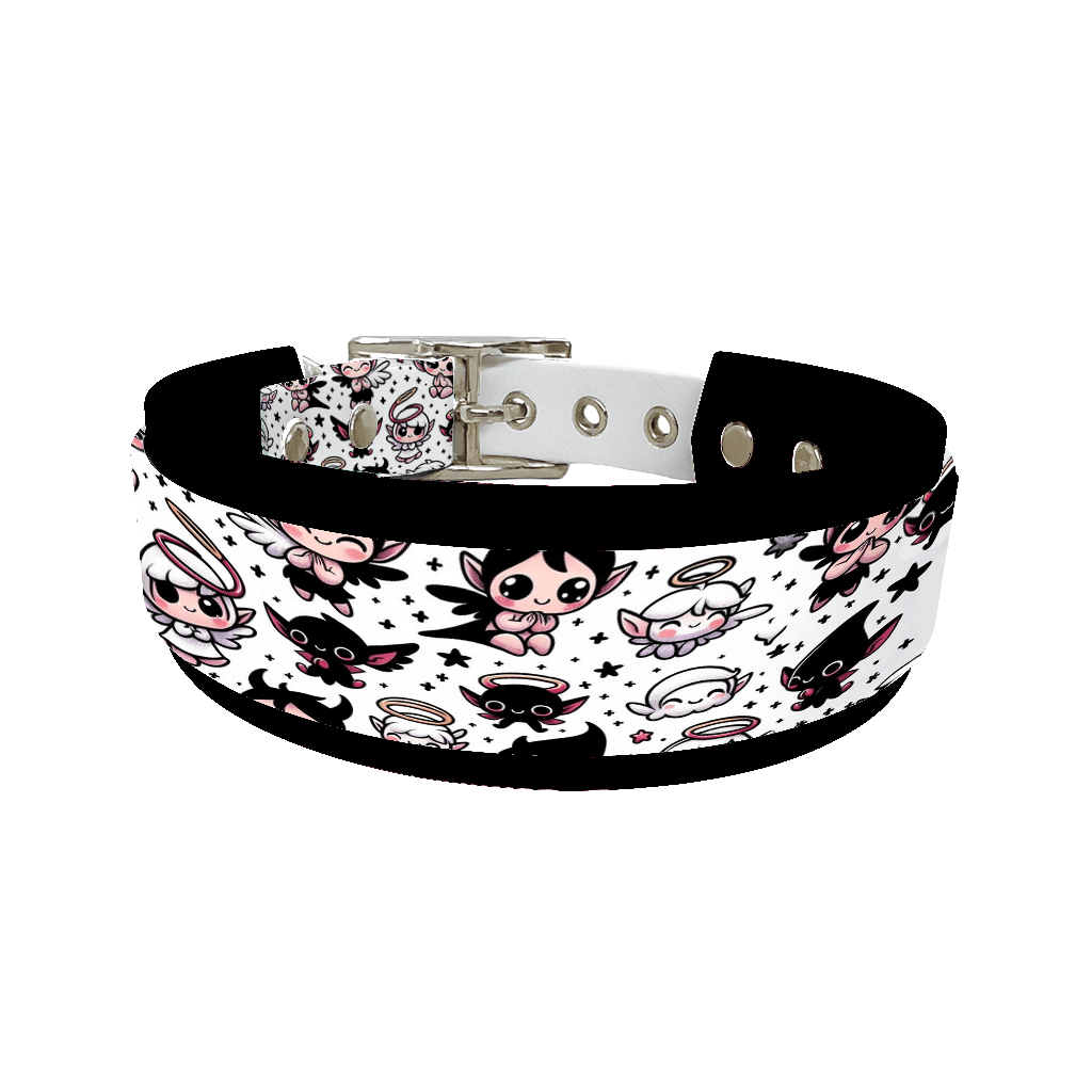 L'atelier du Fourmilier collier double 119 Collier double large pour chien en BioThane® imprimé – Collection Halloween– 38/25 mm