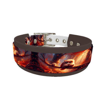 L'atelier du Fourmilier collier double 126 Collier double large pour chien en BioThane® imprimé – Collection monstres et créatures imaginaires– 38/25 mm