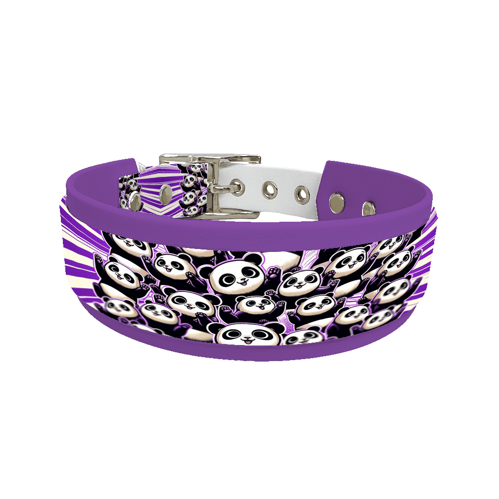 L'atelier du Fourmilier collier double 130 Collier double large pour chien en BioThane® imprimé – Collection animaux pop/kawaii – 38/25 mm