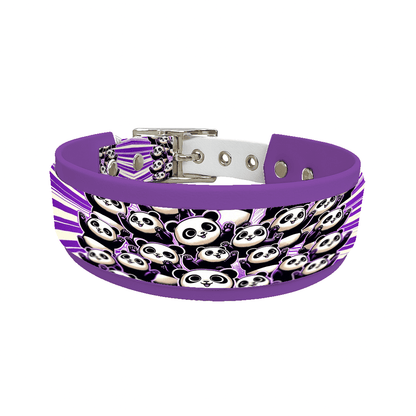 L'atelier du Fourmilier collier double 130 Collier double large pour chien en BioThane® imprimé – Collection animaux pop/kawaii – 38/25 mm