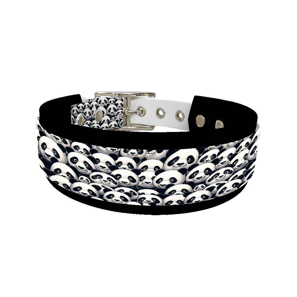 L'atelier du Fourmilier collier double 131 Collier double large pour chien en BioThane® imprimé – Collection animaux pop/kawaii – 38/25 mm