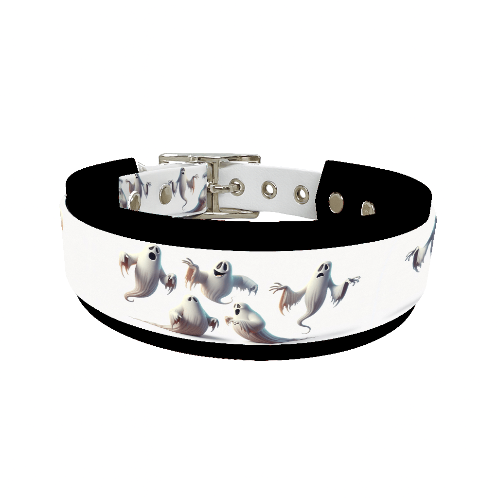 L'atelier du Fourmilier collier double 137 Collier double large pour chien en BioThane® imprimé – Collection Halloween– 38/25 mm