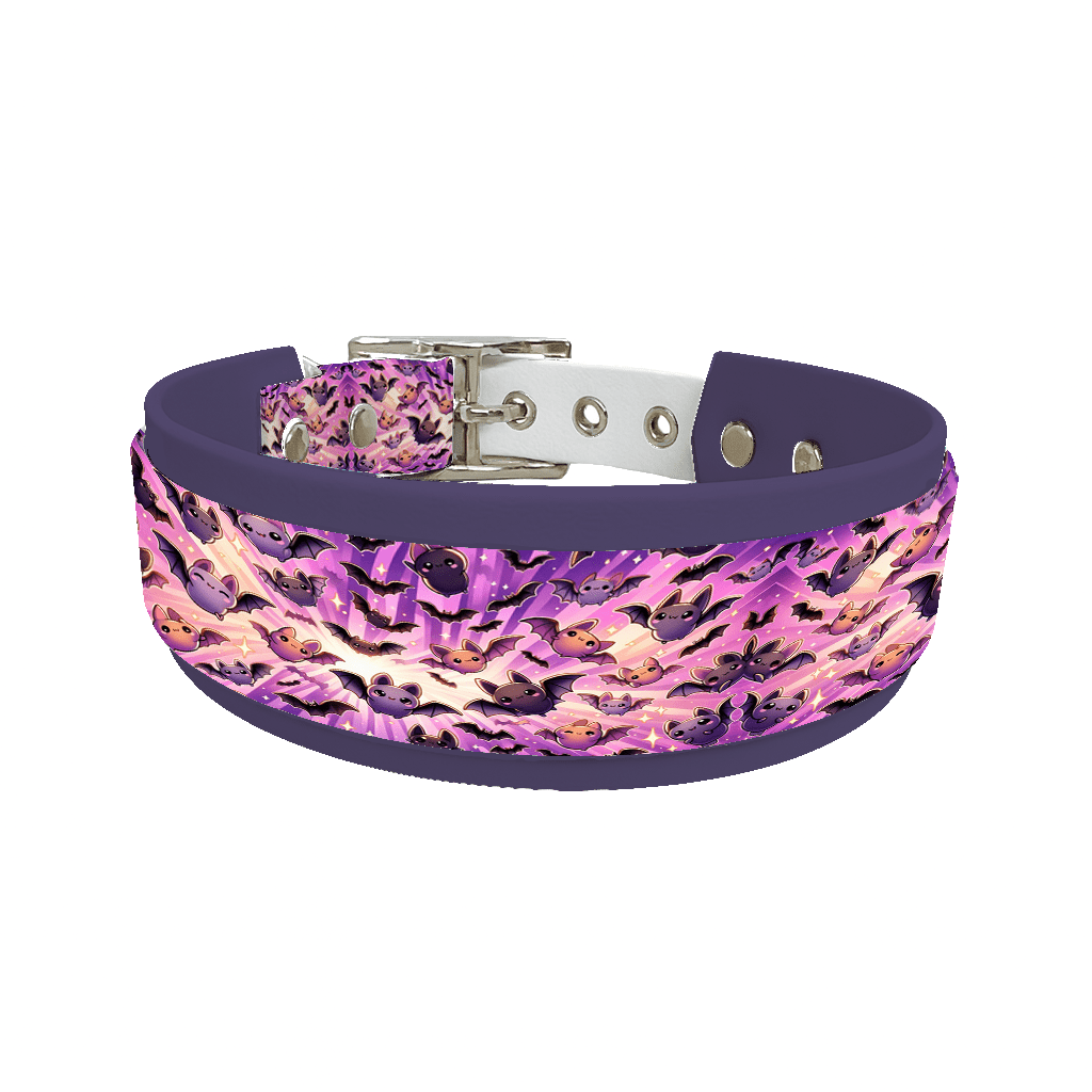 L'atelier du Fourmilier collier double 141 Collier double large pour chien en BioThane® imprimé – Collection Halloween– 38/25 mm